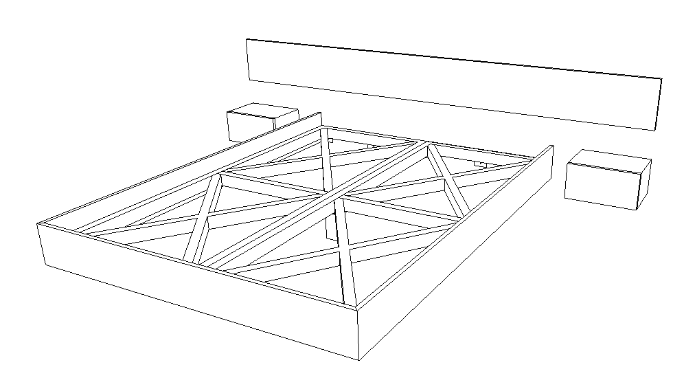 Чертеж каркаса кровати