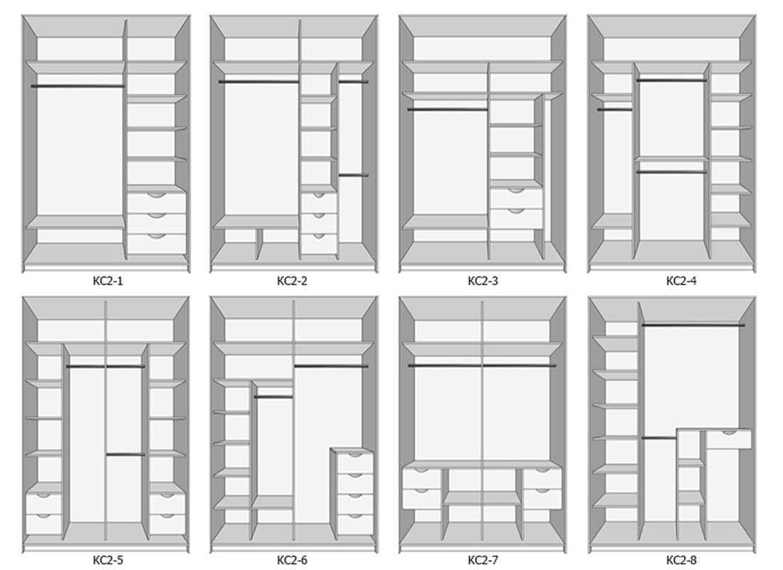 План шкафа купе внутри