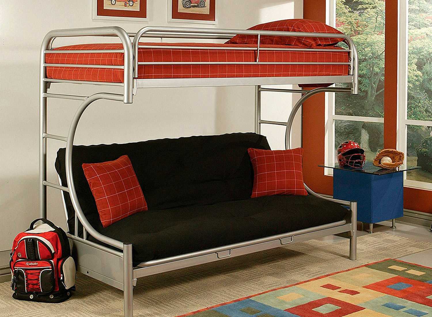 Кровать-чердак с диваном: разновидности, материалы, производители