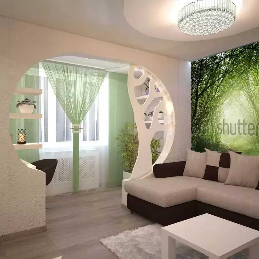 Дизайн комнаты разделенной на две зоны спальня и гостиная фото
