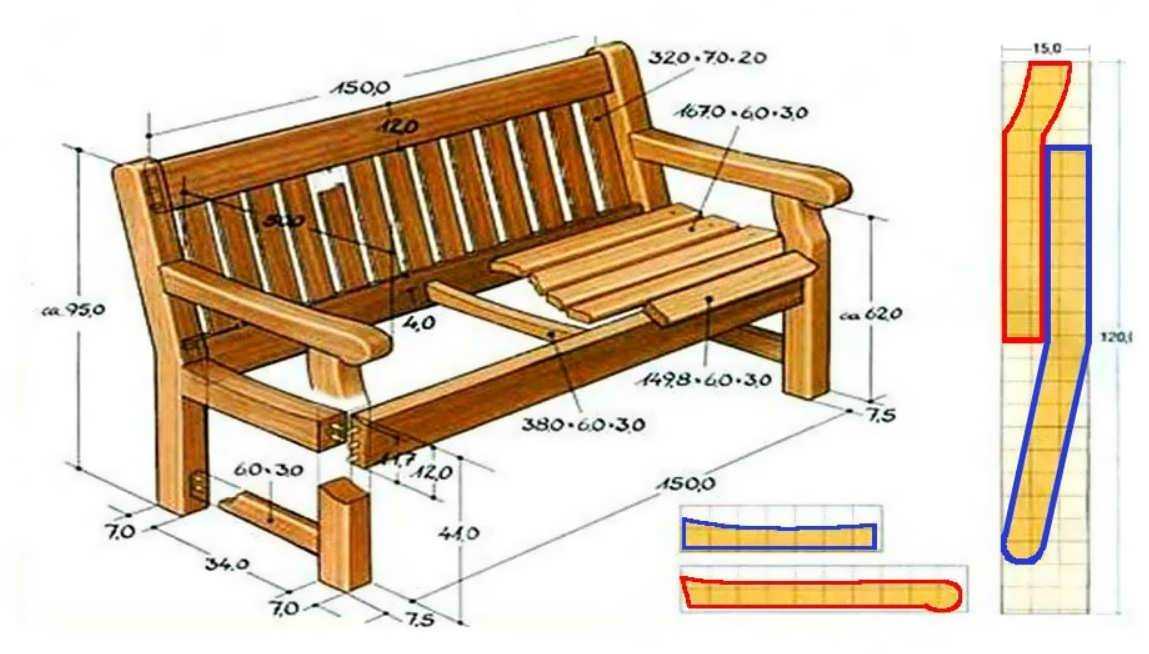 Как сделать лавку со спинкой из досок своими руками чертежи