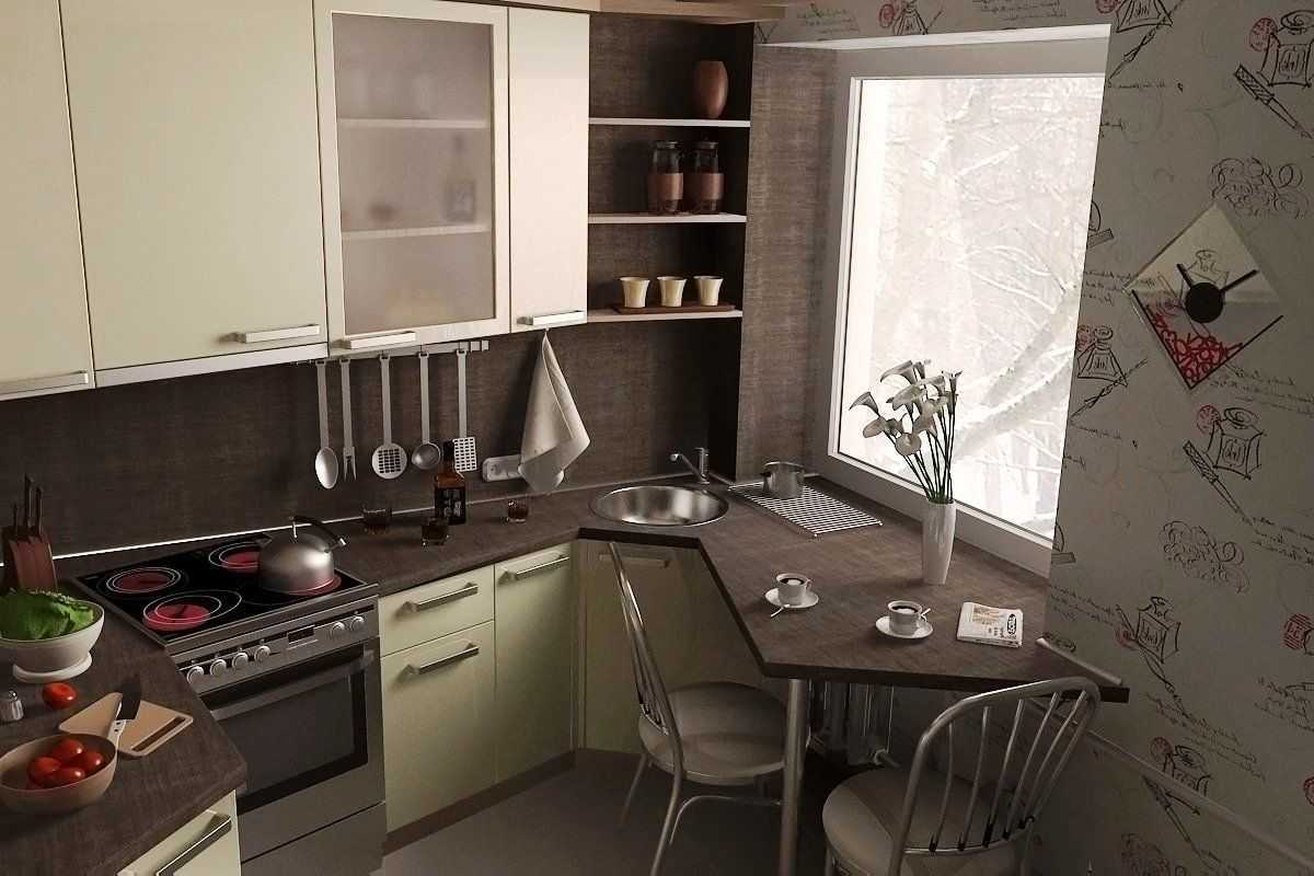 Дизайн маленькой кухни 6 кв м фото