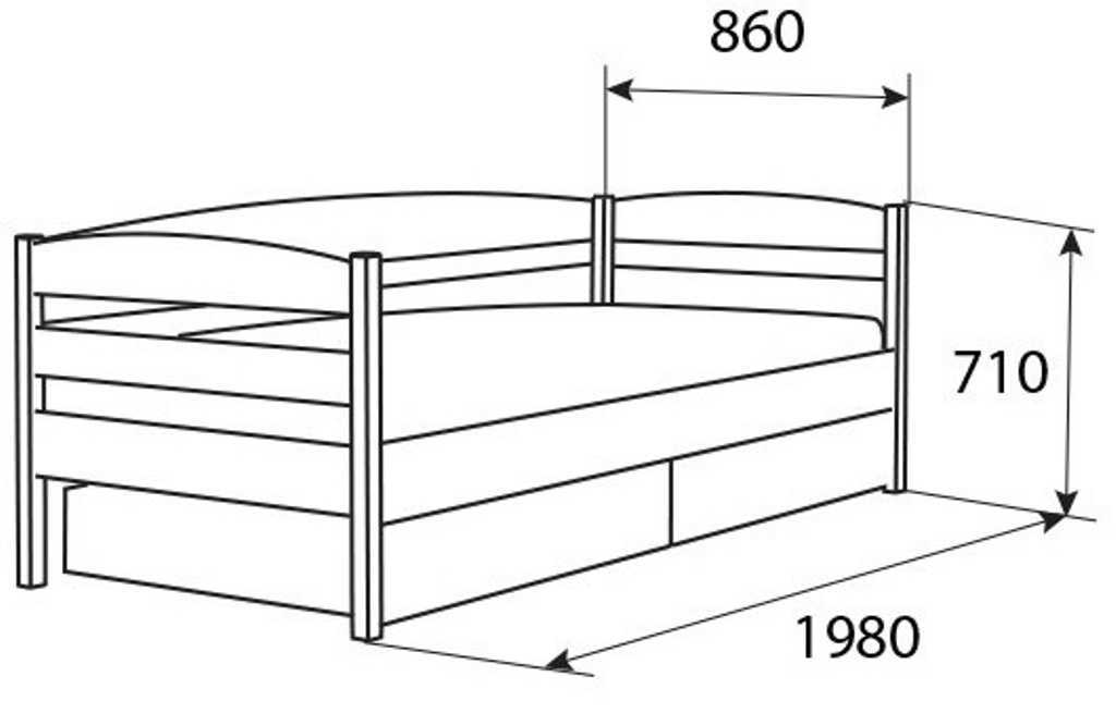 Односпальная кровать схема