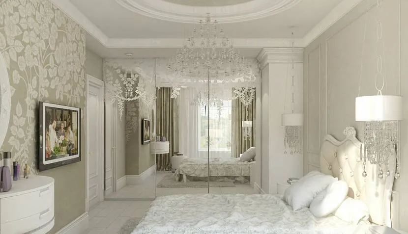 Спальня в классическом стиле в светлых тонах фото дизайн