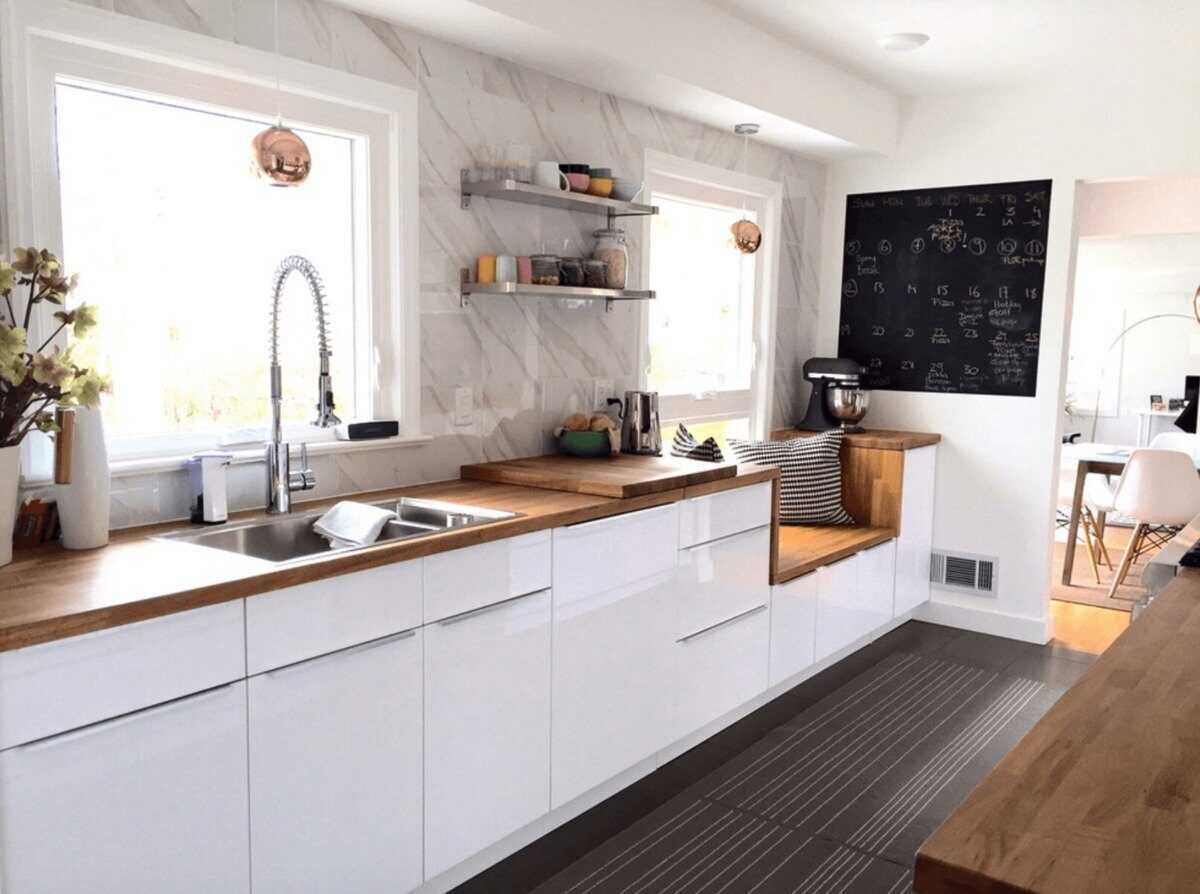 Белая кухня с белой столешницей - большая подборка фото интерьеров Красивые идеи дизайна