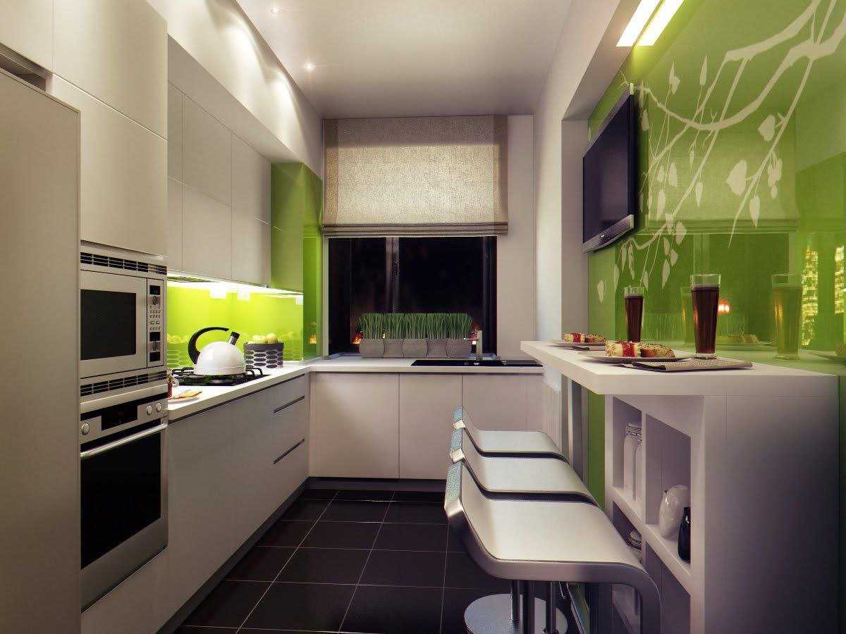 Кухни 9 кв метров дизайн фото прямая