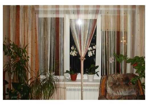 Нитяные шторы в интерьере: особенности, виды, обзор по комнатам, 65 фото