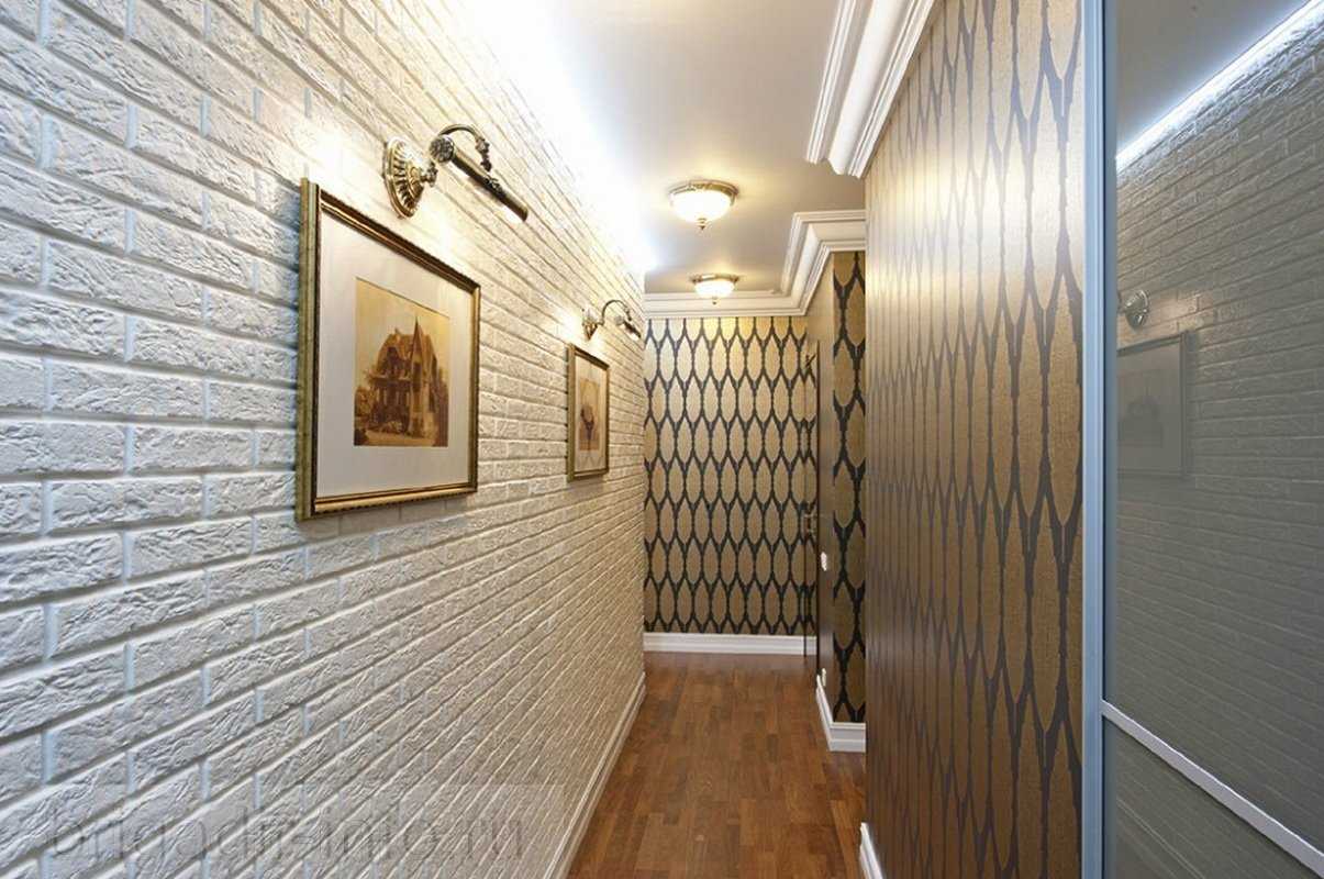 Декоративные кирпичики на стену в коридоре: фото, имитация кирпичной кладки
