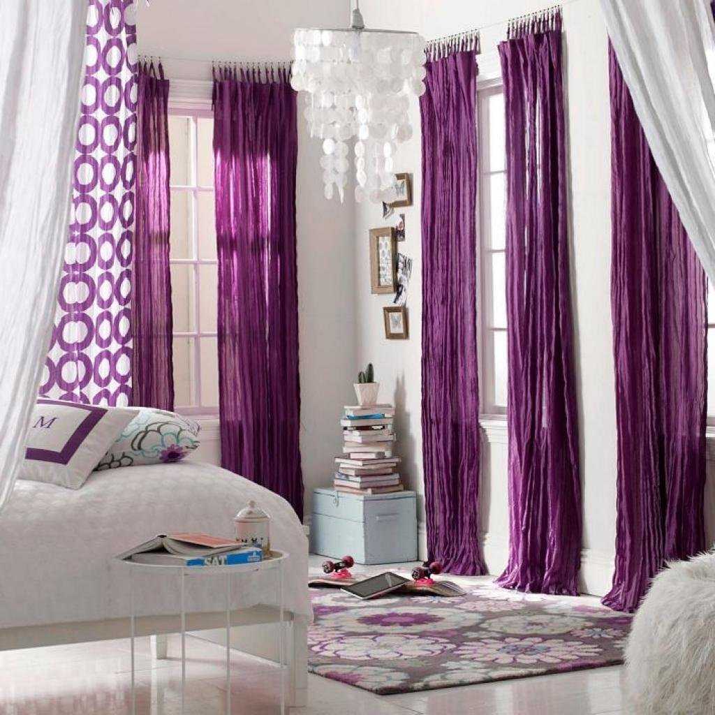 Фиолетовые шторы — с чем их сочетать? советы дизайнеров + 50 фото