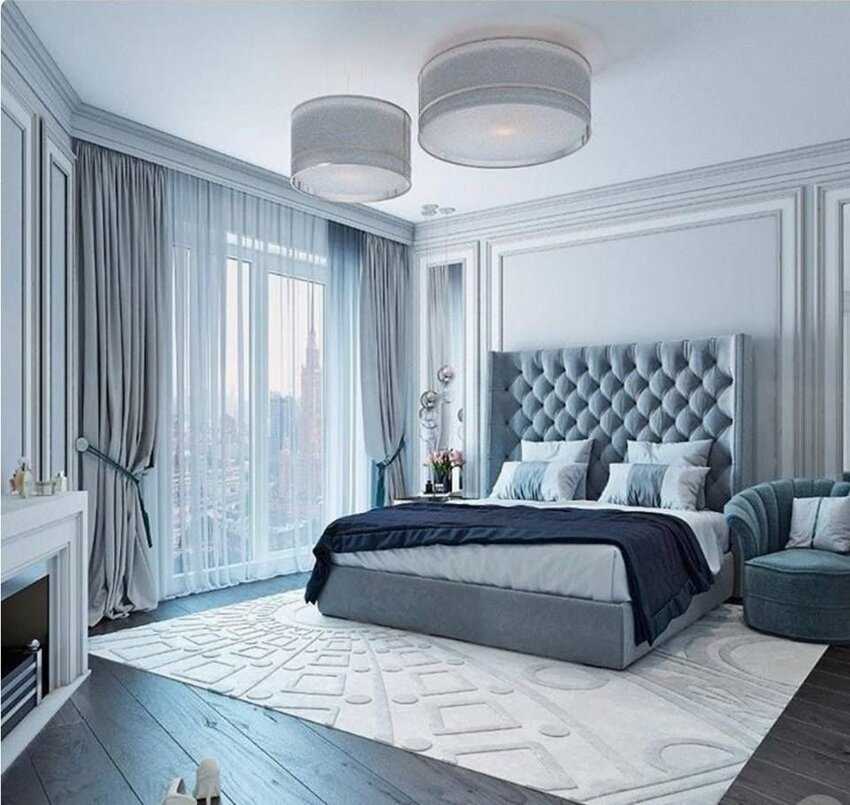 Голубая спальня – идеальное воплощение романтики!
