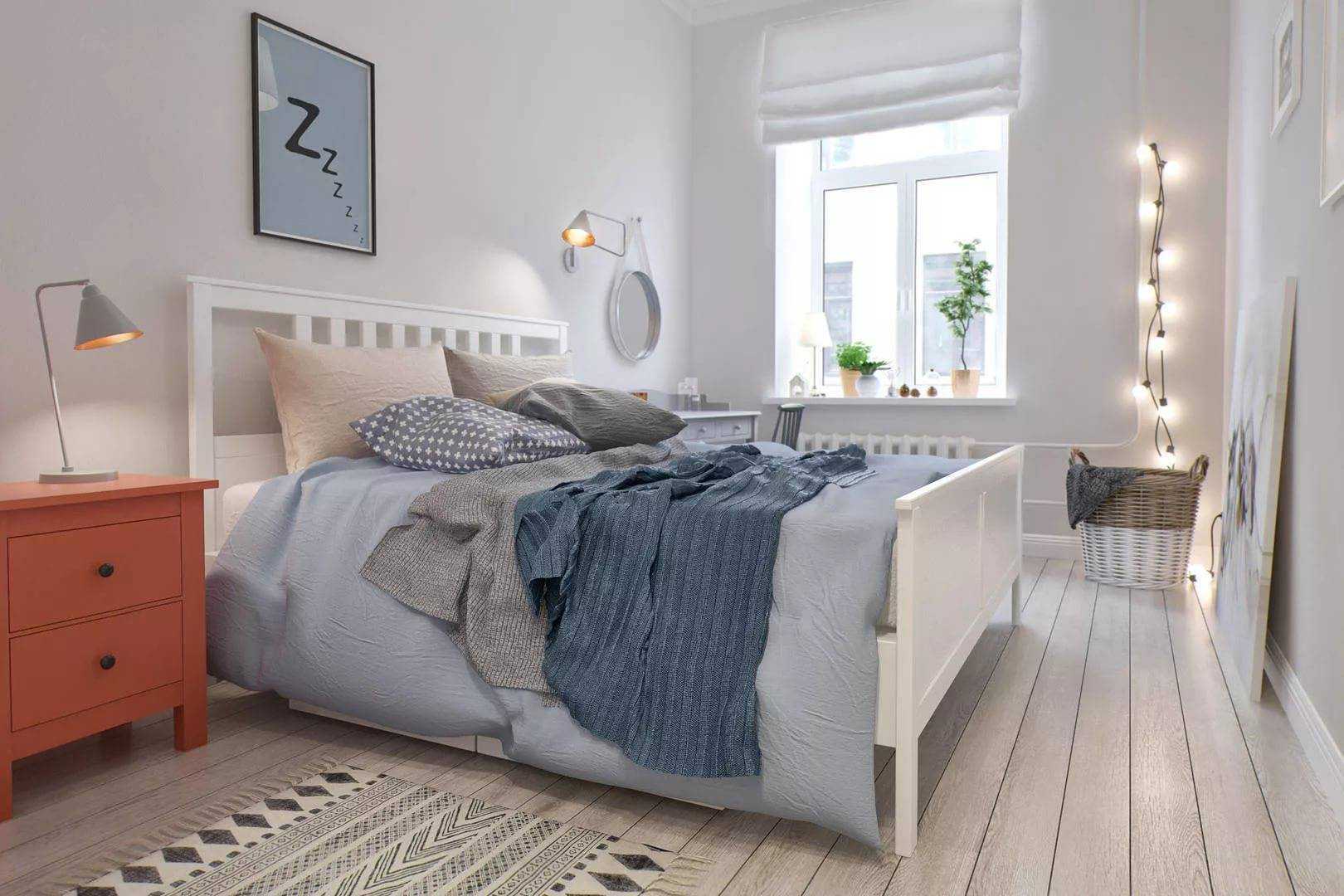 Кровать в скандинавском стиле роскошно смотрится в интерьере Стоит подробнее рассмотреть, где лучше использовать двуспальные и односпальные модели, а также что лучше: конструкции из массива дерева или металла, на ножках или без