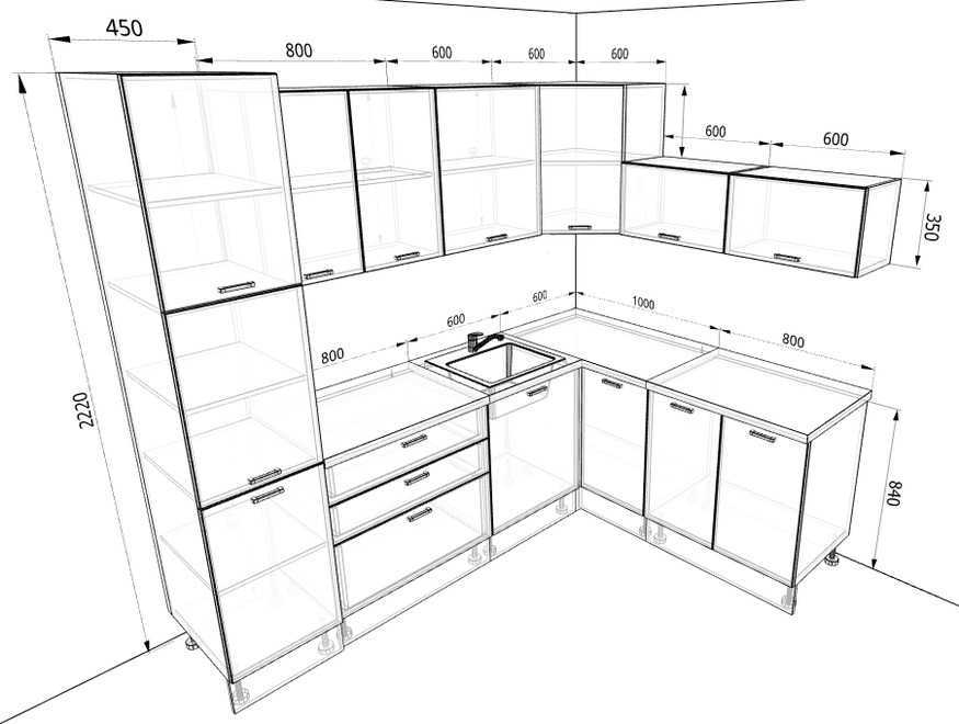 Размеры фасадов для кухни