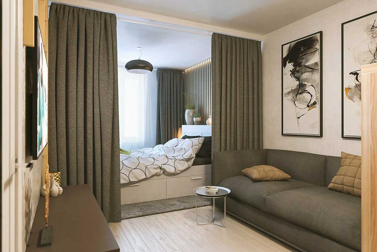 Зонирование гостиной и спальни — обзор лучших идей, как совместить два интерьера (130 фото новинок дизайна)