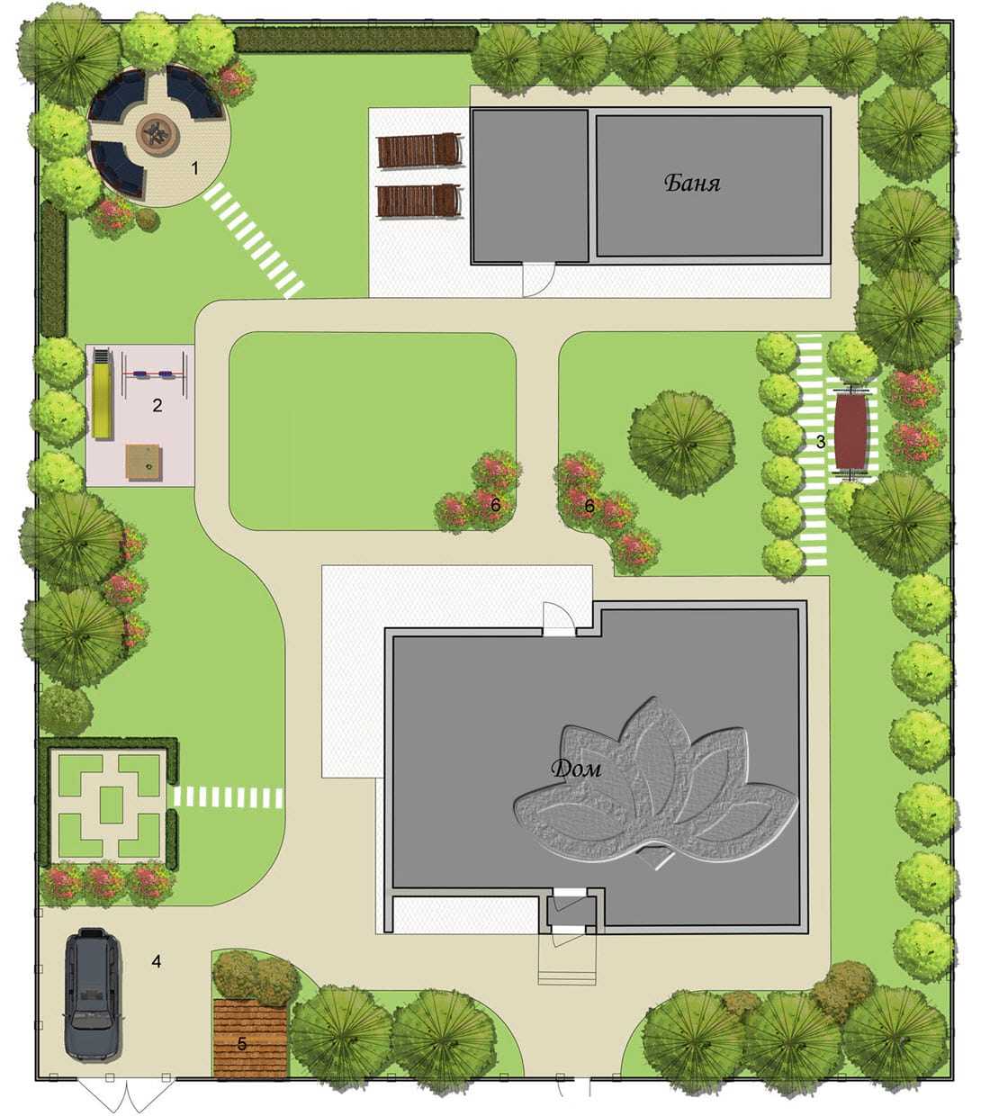 Ландшафтный дизайн дачного участка план схема